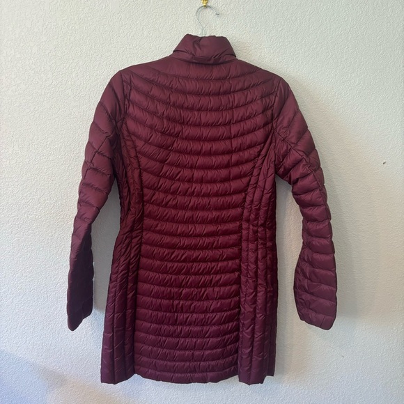 32 Degrees Long Ultralight Down Packable Maroon Coat - Picture 5 of 8